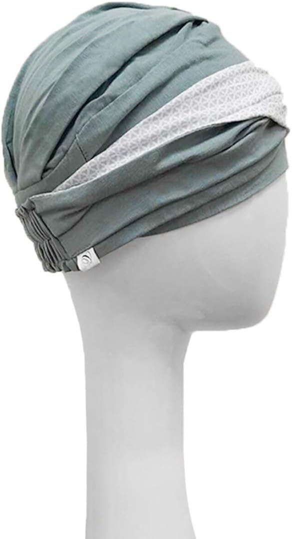 CAREBELL Elegance Luz – Turban aus Bambus für Chemotherapie oder Alopezie, aquamarin, One size