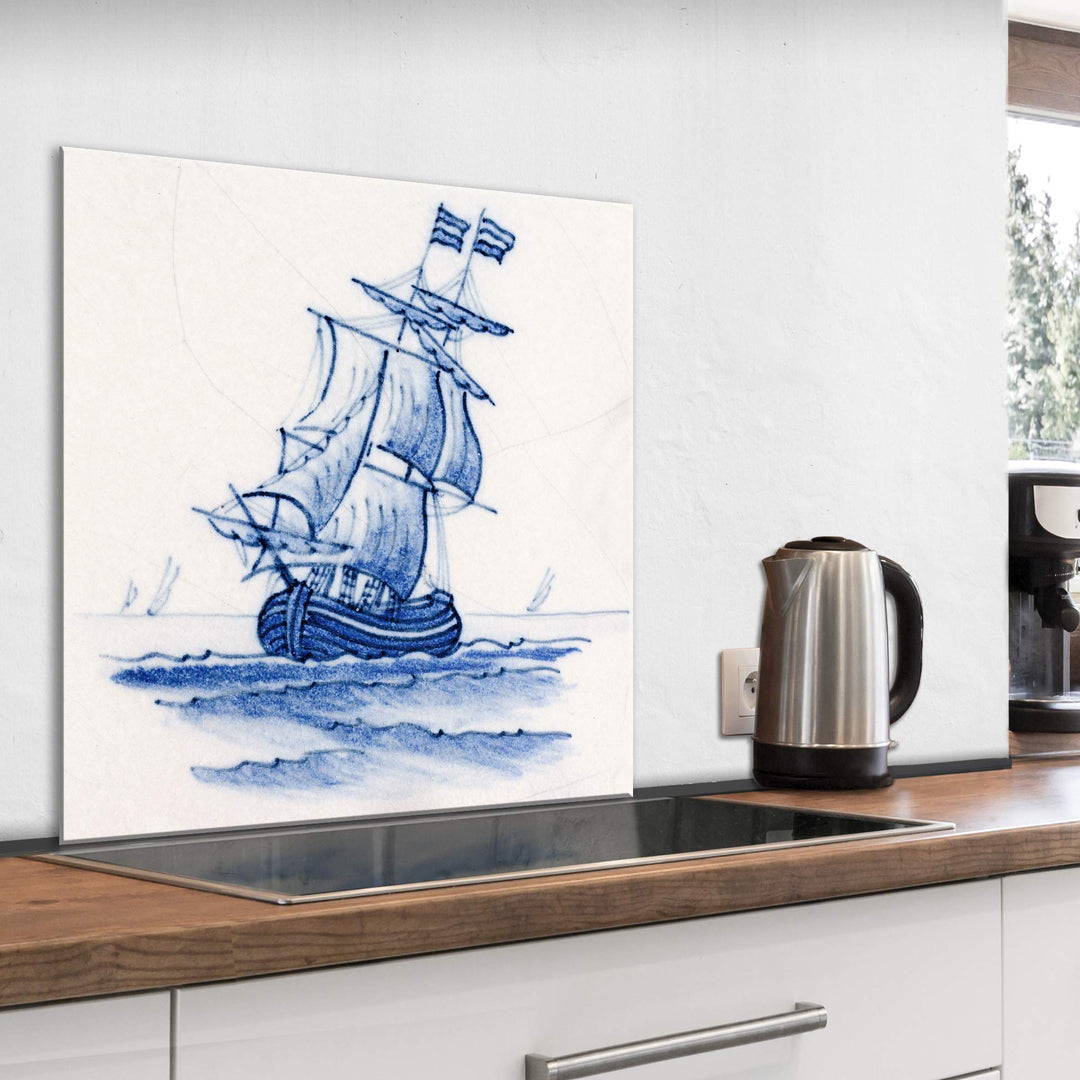 murando Spritzschutz Glas für Küche 60x60 cm Küchenrückwand Küchenspritzschutz Fliesenschutz Glasbil