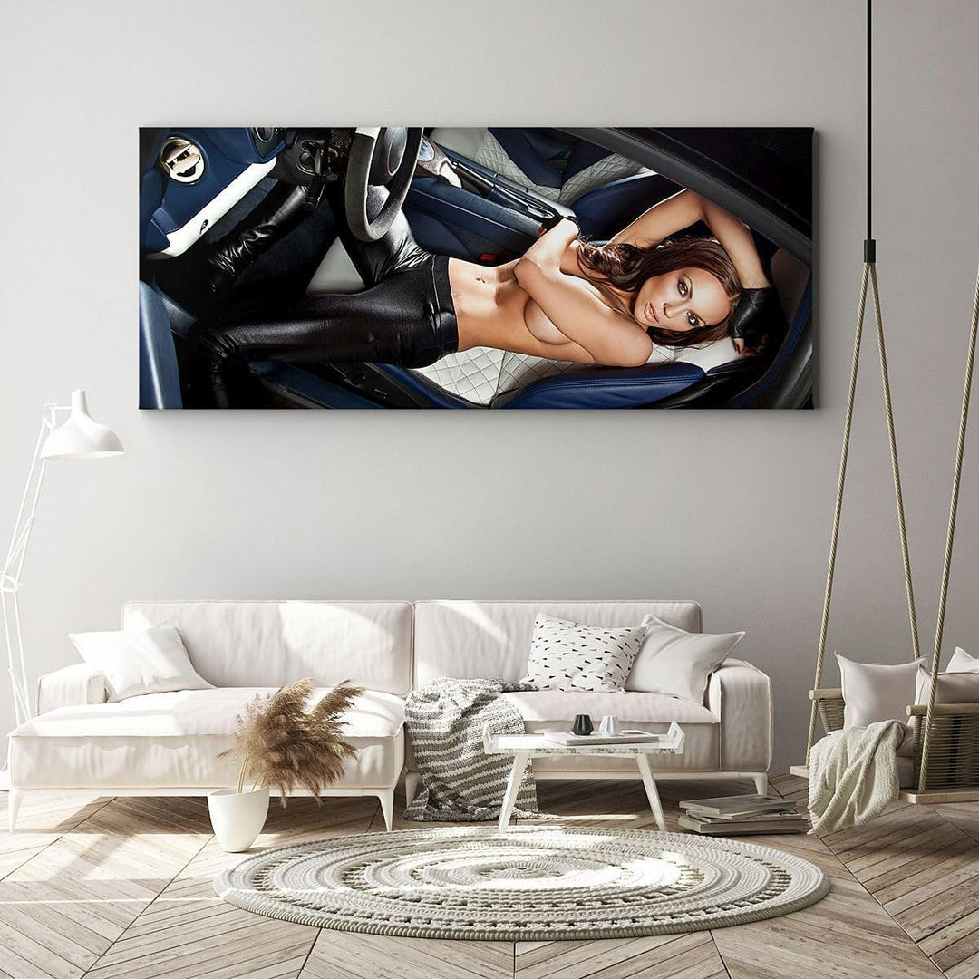Wandbilder Dekoration Wohnzimmer Schönheit Körper Auto Modell Panorama Bilder auf Leinwand 120x50cm