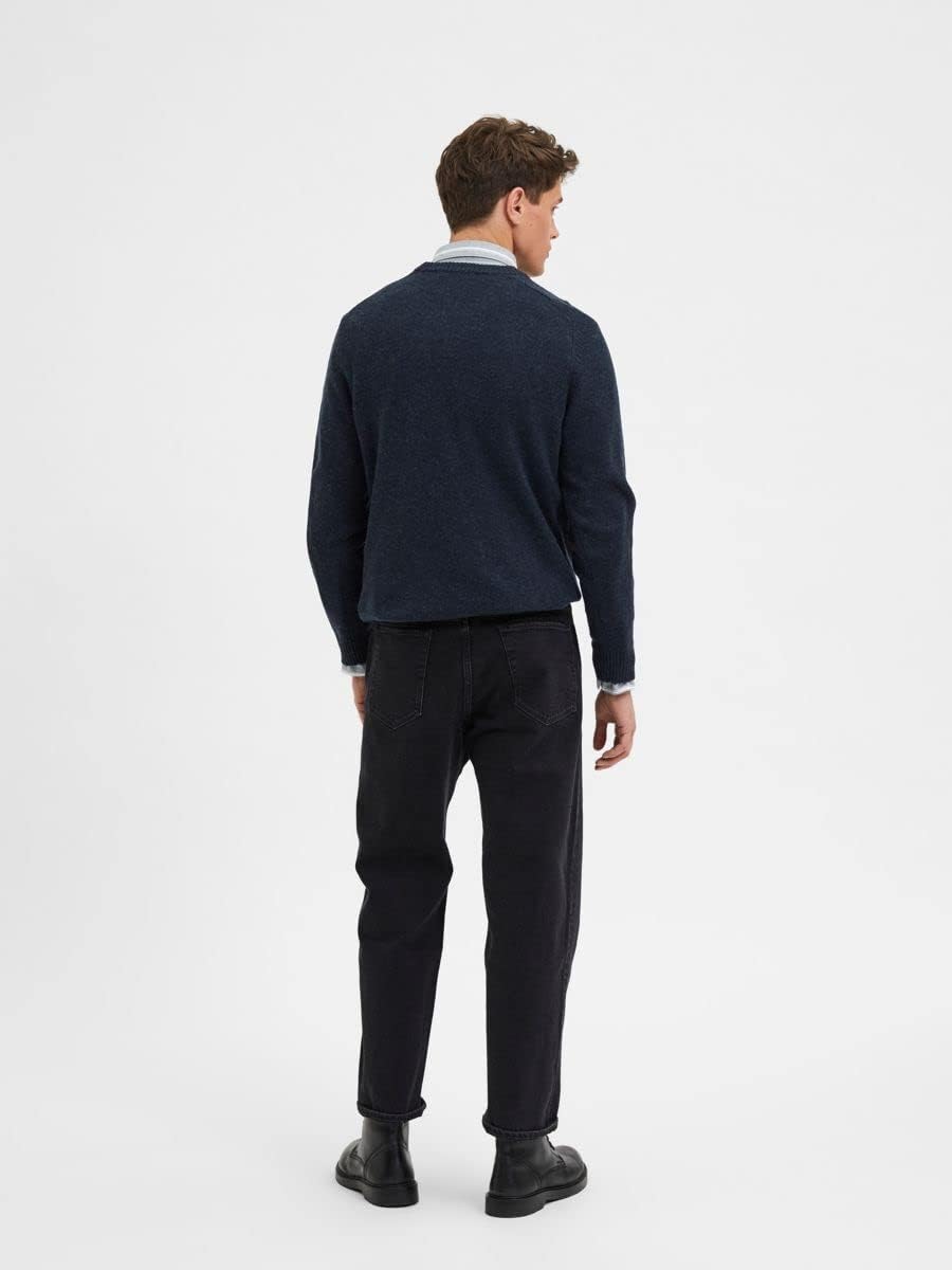 Selected Homme Male Loose Fit Jeans 220 38 Schwarzer Jeansstoff, 38 Schwarzer Jeansstoff