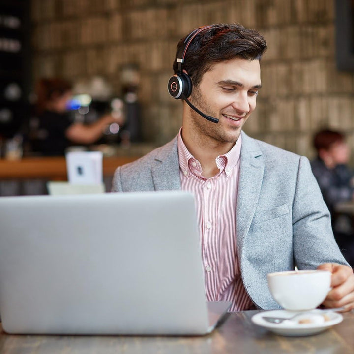 Jabra Evolve 65 Wireless Stereo On-Ear Headset – Microsoft zertifizierte Kopfhörer mit langer Akkula
