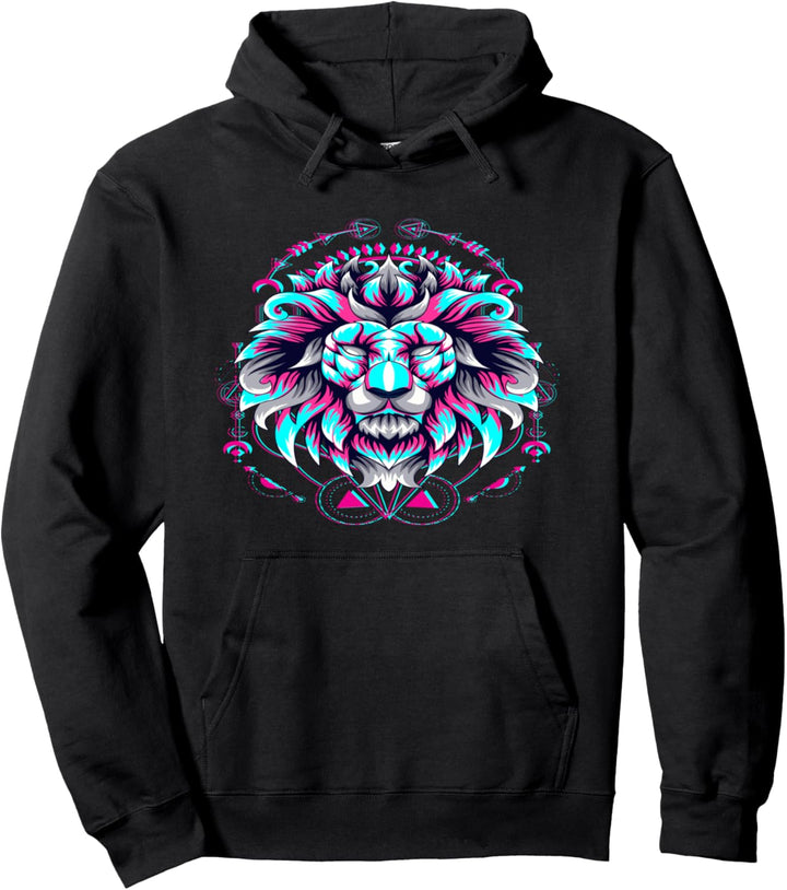 Lion Head Graphic Pullover Hoodie