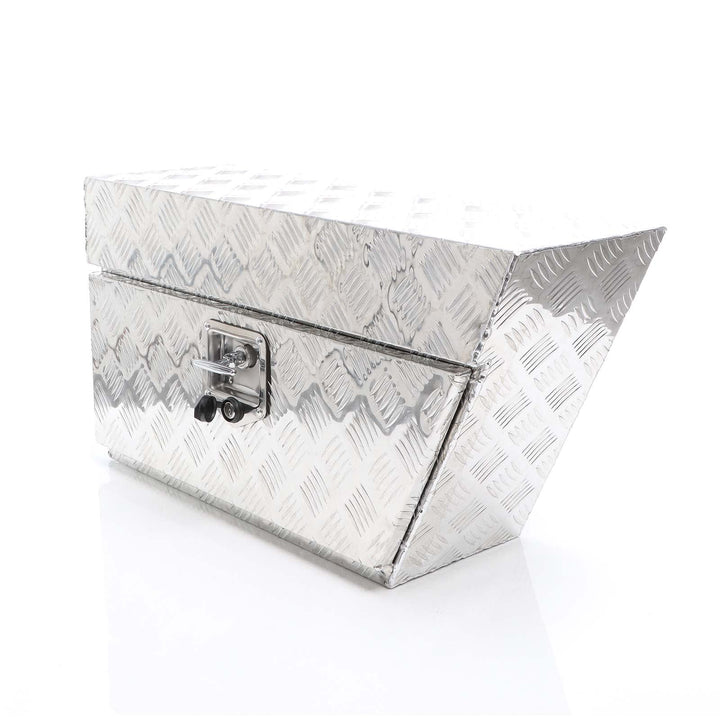 XPOtool Aluminium Unterflurbox Rechts 75x25x40cm Deichselbox bis 60 Liter Staubox mit 2 Schlüsseln