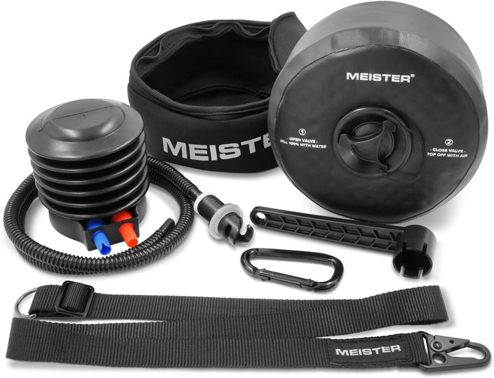 Meister SlipStrike Water-Filled Boxing Slip Bag w/Hanging Strap & Carabiners Schwarz 7" Durchmesser
