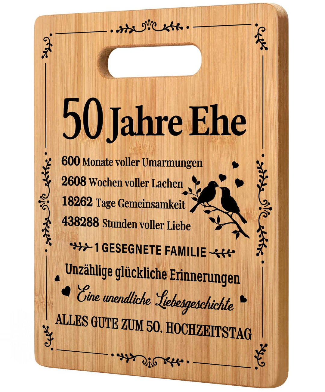 Goldenen Hochzeit Geschenke, Romantisches Geschenk zum 50. Hochzeitstag, Bambus-Schneidebrett für da