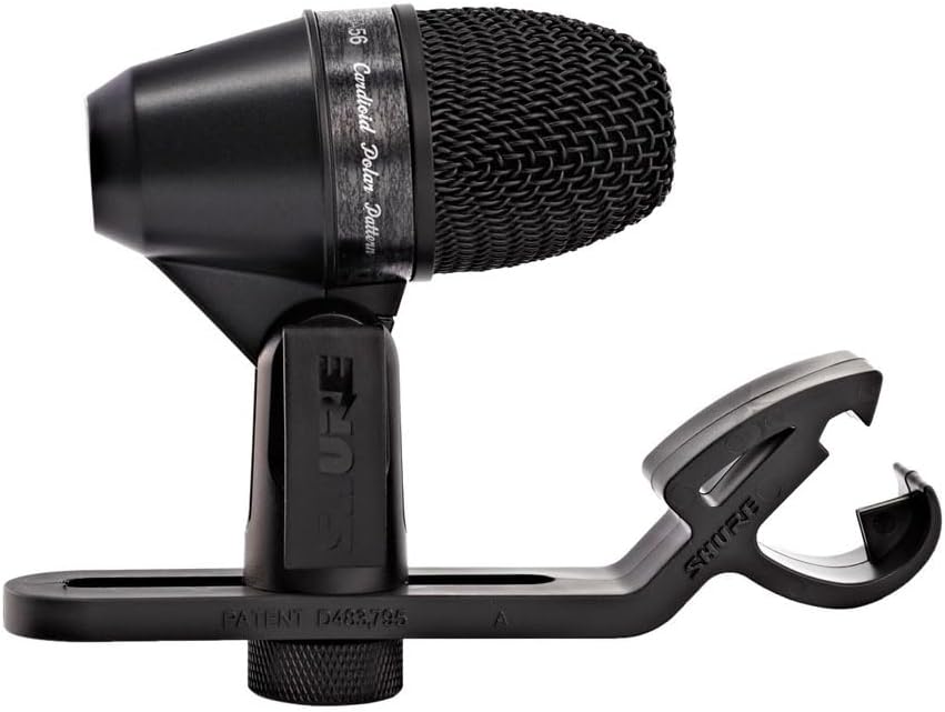 Shure PGA56 Dynamisches Snare/Tom-Mikrofon mit schwenkbarer Halterung und Nierencharakteristik, inkl
