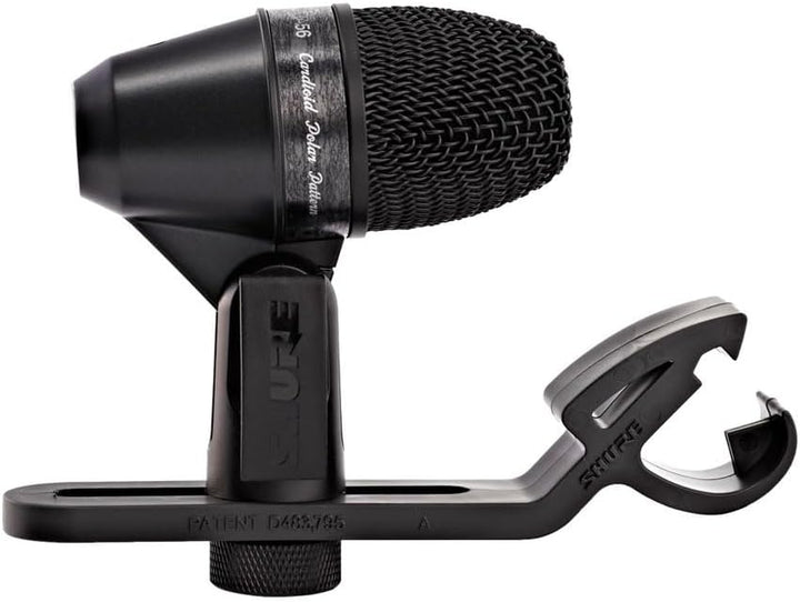 Shure PGA56 Dynamisches Snare/Tom-Mikrofon mit schwenkbarer Halterung und Nierencharakteristik, inkl