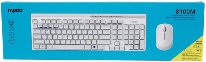 Rapoo 8100M Tastatur RF Wireless + Bluetooth weiss – Tastaturen (Standard, RF Wireless + Bluetooth,