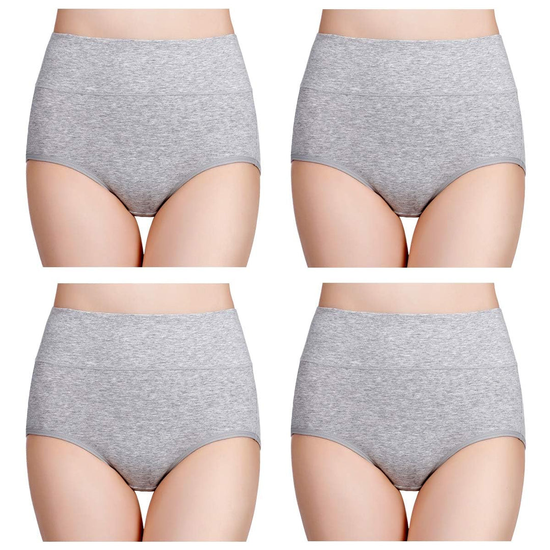 wirarpa Unterhosen Damen Baumwolle Frauen Unterwäsche Hohe Taille Slips Hoher Taillenslip 4er Pack X