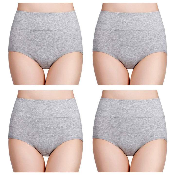 wirarpa Unterhosen Damen Baumwolle Frauen Unterwäsche Hohe Taille Slips Hoher Taillenslip 4er Pack X