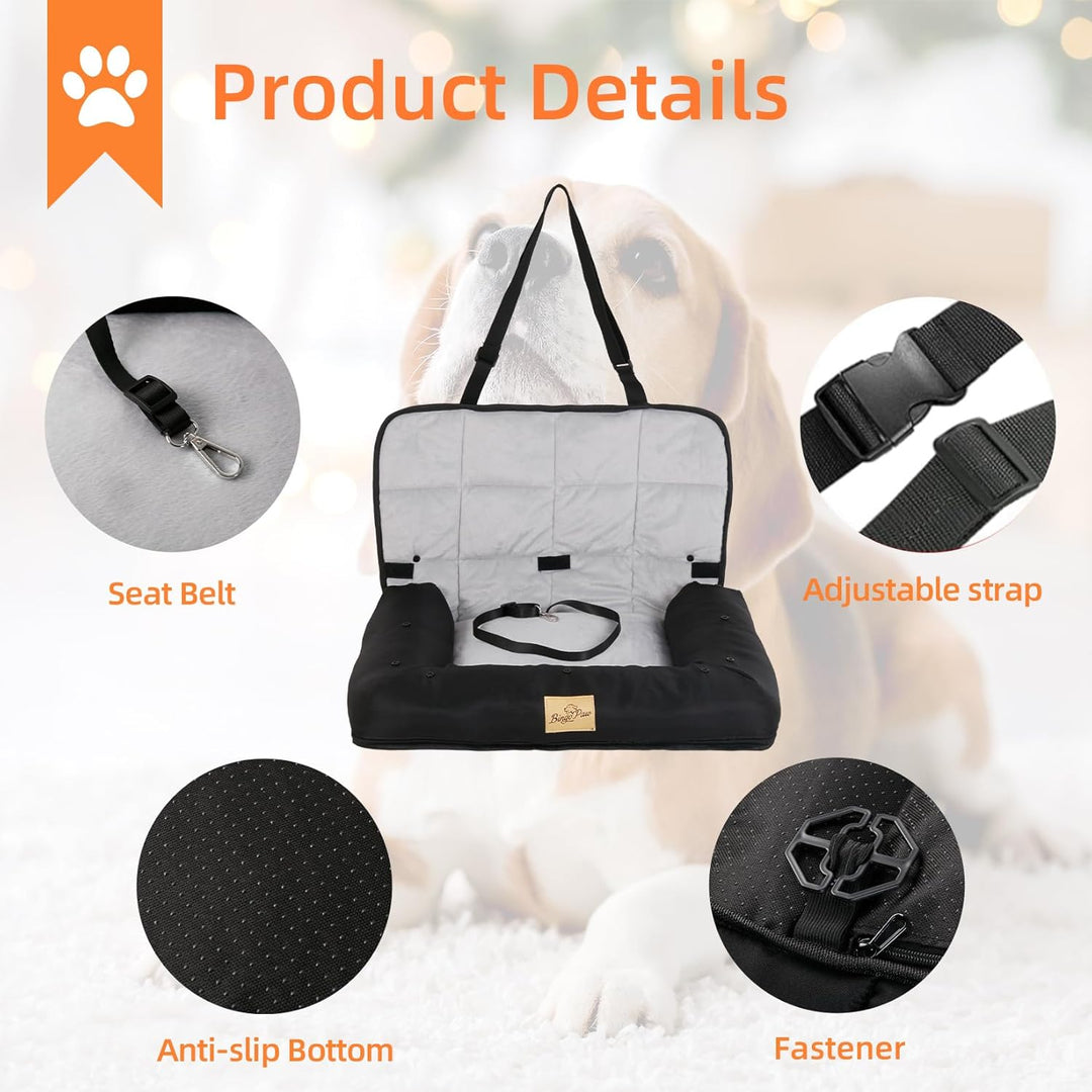 BingoPaw Hunde Autositz für kleine Hunde, 3-in-1 Hundesitz Auto Rückbank und Vorder, Hundeautositz m