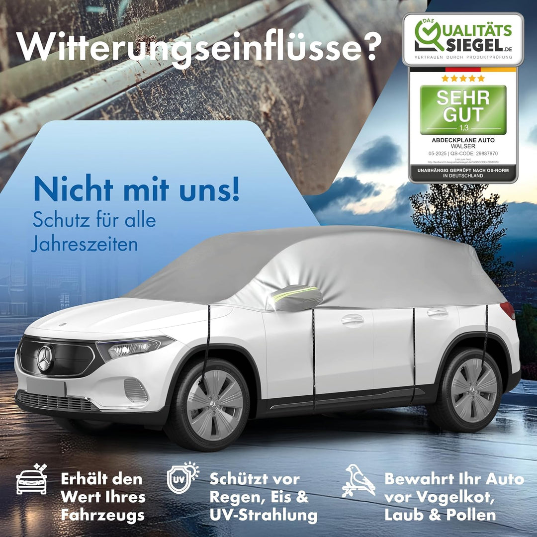Walser Abdeckplane Auto All Weather, Abdeckplane wasserdicht, 100% wetterfeste Autoabdeckplane, Auto