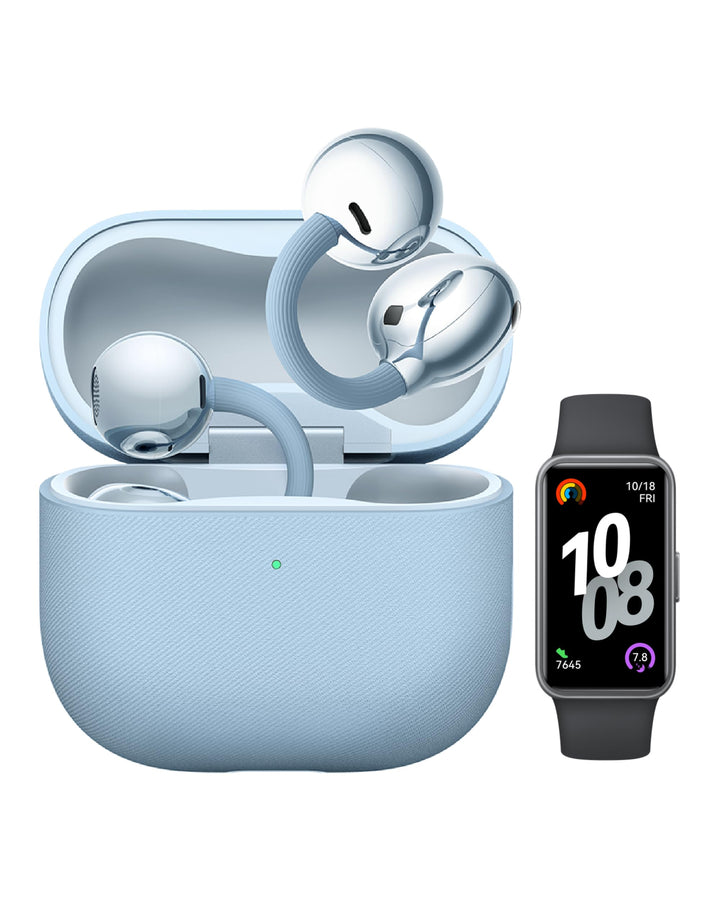 HUAWEI FreeClip 2 Blau + Band 10, Kabellos Bluetooth Kopfhörer, Open-Ear-Kopfhörer, Besonders leicht