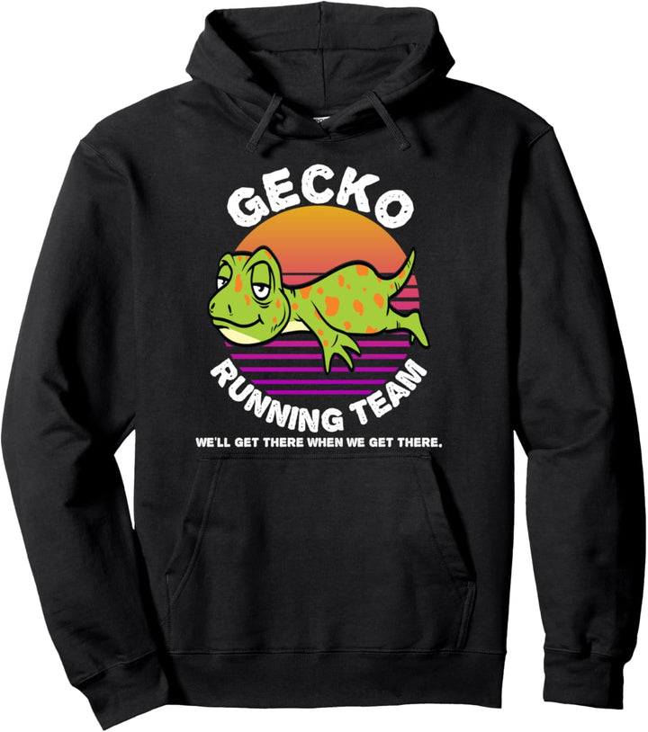 Funny Gecko Running Team Sweater Kids Men Women Gift Pullover Hoodie