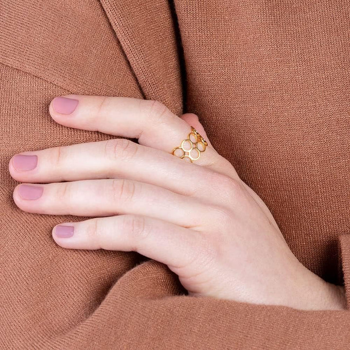Offener Statement Ring Damen • Chunky Cuff Ring • Edelstahl Schmuck mit geometrischem Design • verst