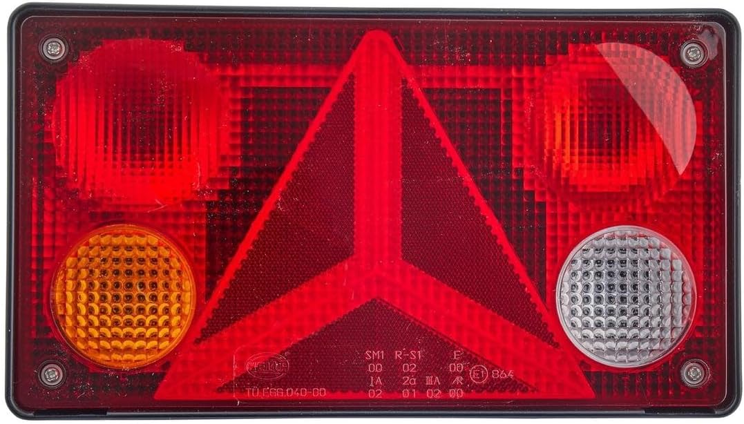 HELLA - Heckleuchte - Glühlampe - 24V - Anbau/geschraubt - Lichtscheibenfarbe: mehrfarbig - Stecker:
