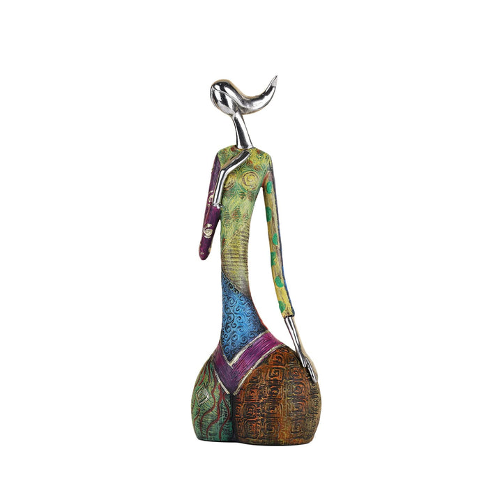 Bunte abstrakte Kunst weibliche Yoga-Pose Statue, Indoor-Moderne Wohnkultur Bunte Figur Malerei Kuns