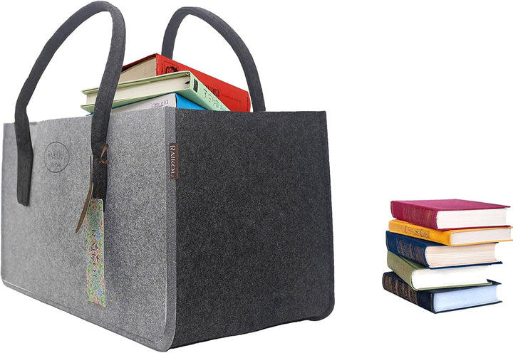 RAIKOU KULT Filz-Tasche Shopper NEU Filzkorb Einkaufstasche Henkeltasche Zeitungskorb Stabile Kaminh