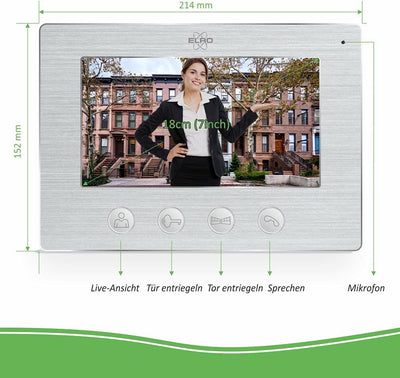ELRO DV477IP2 WiFi IP Video Türsprechanlage-2-Familien-mit 2X 7-Zoll-Farbbildschirm-Color Night Visi