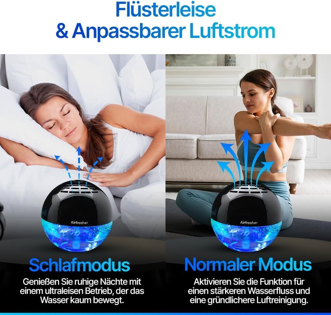 Aspira LURA Lufterfrischer mit Ionisator mit Orangen Öl, Airfresher Bowl Duftzerstäuber für bis zu 2