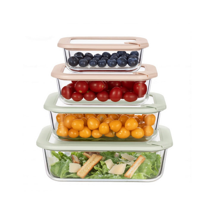 Meal-Prep-Behälter aus Glas,Luftdichte Vorratsdosen mit Deckel, plastikfrei&BPA-frei; Mikrowellen-,