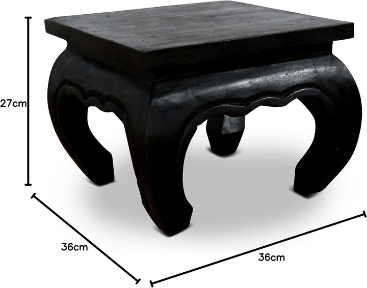 livasia Opiumtisch, Beistelltisch aus Massivholz, Couchtisch, Nachttisch, Hocker (36cm) 36x36cm, 36x
