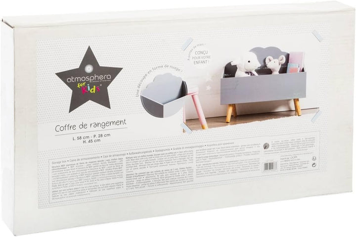 Atmosphera - Kinderbox Wolke grau - Grau L. 58 x l. 45 x H. 28 cm Grau, L. 58 x l. 45 x H. 28 cm Gra