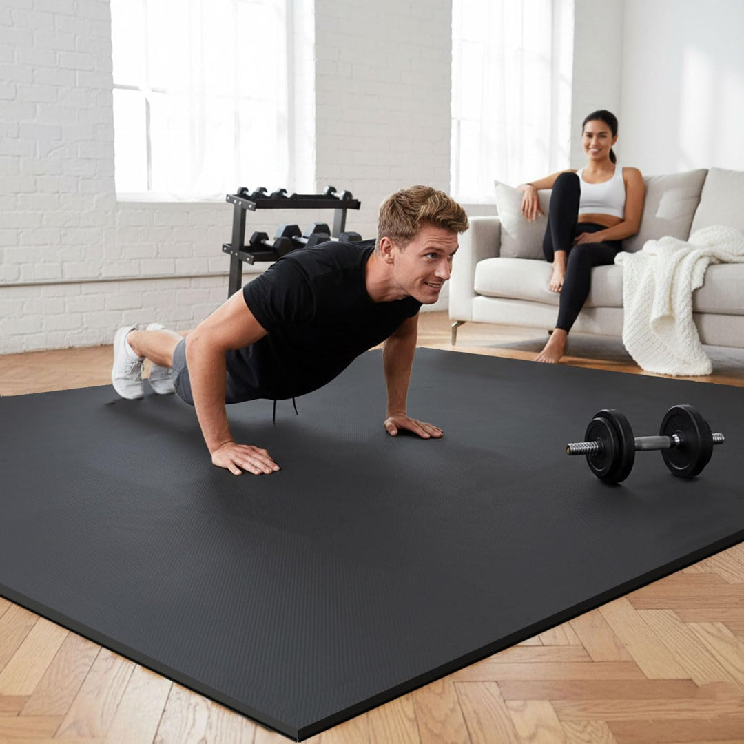 eyepower 1.7qm Bodenschutzmatte Fitness - 18 Bodenplatten 30x30 - Homegym Fitnessmatte - Bodenmatten