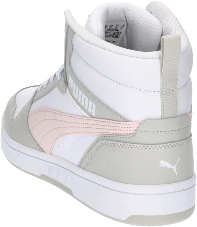 PUMA Unisex Rebound V6 Sneaker 39 EU Puma White Frosty Pink Sedate Gray, 39 EU Puma White Frosty Pin