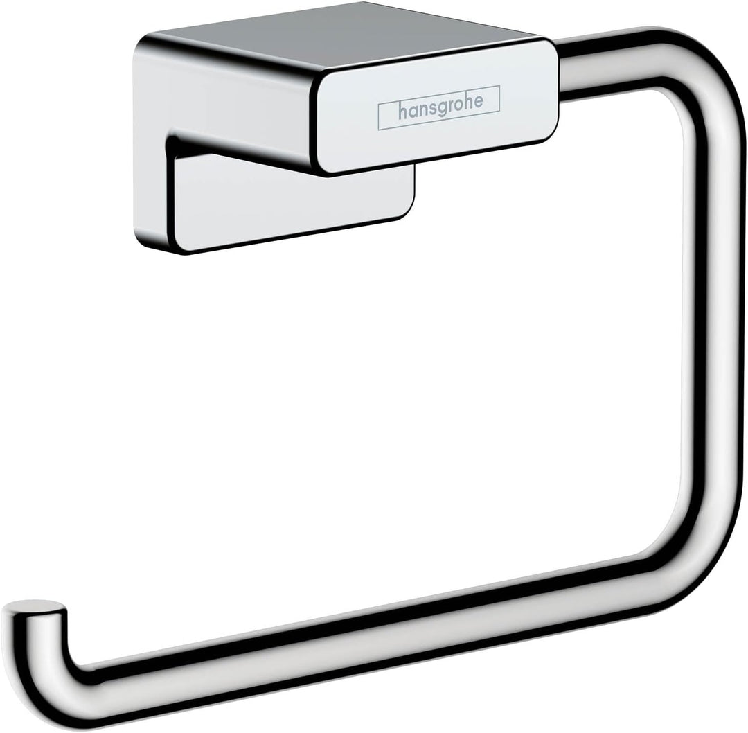 hansgrohe Toilettenpapierhalter AddStoris, Klopapierhalter ohne Deckel, Chrom, 1 Rolle 1 Rolle ohne