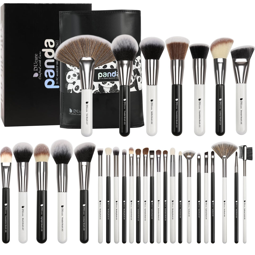DUcare Professional Make up Pinsel 31 Stücke Panda Make up Pinsel Set Premium Synthetic Kabuki Found