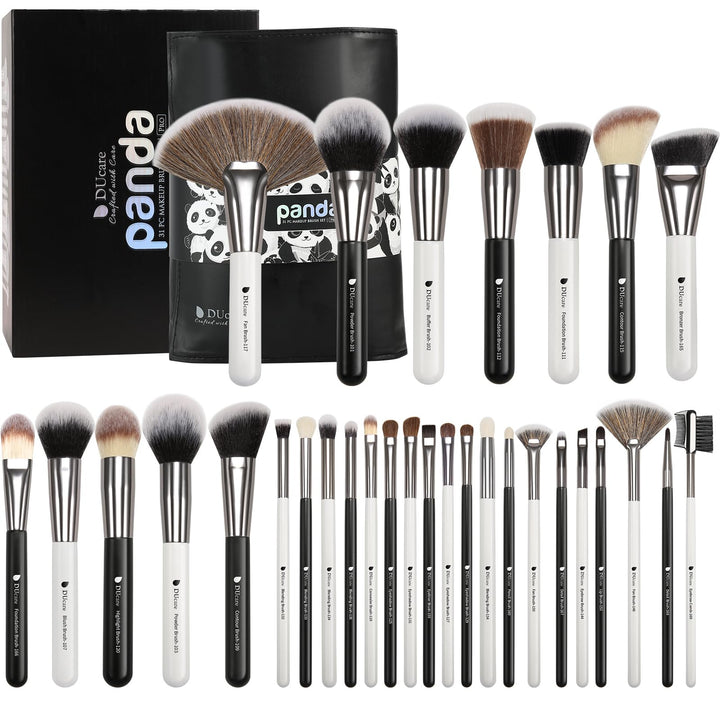 DUcare Professional Make up Pinsel 31 Stücke Panda Make up Pinsel Set Premium Synthetic Kabuki Found