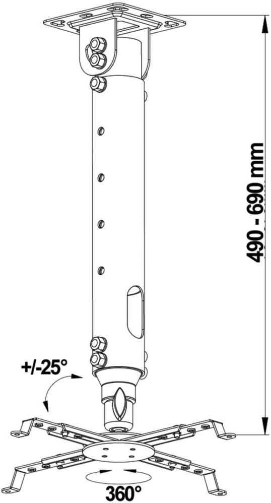 mywall H16-8WL Beamer Deckenhalterung für Schrägdecken / Dachschrägen geeignet formschönes Design 10