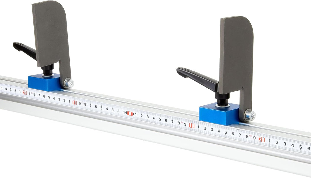 SCHMIDT systemprofile Längenanschlag C 2m Aluminium-Profil Säge-Anschlag 1m-1m Mitte Massband Stahl