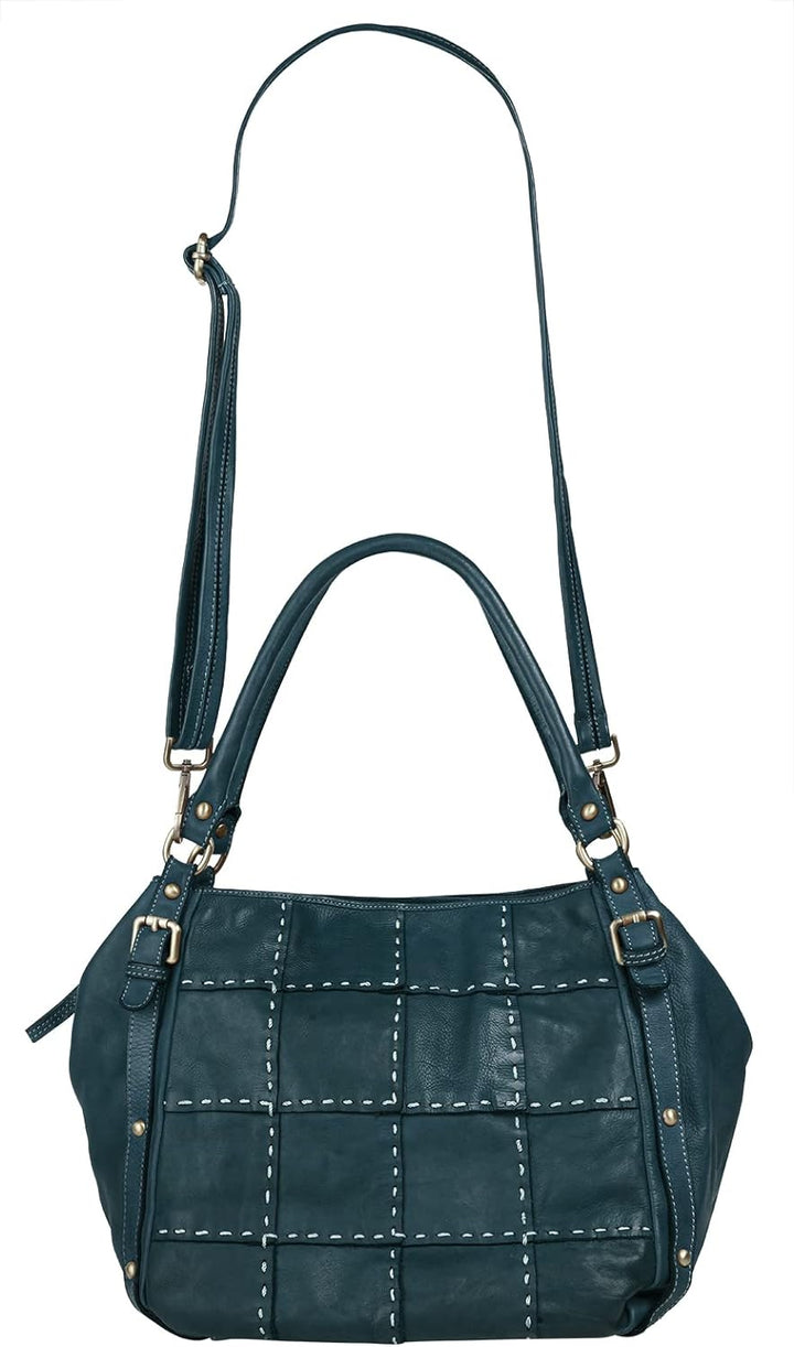 Samantha Look Shopper Echt Leder Damen - 021779 Blau, Blau