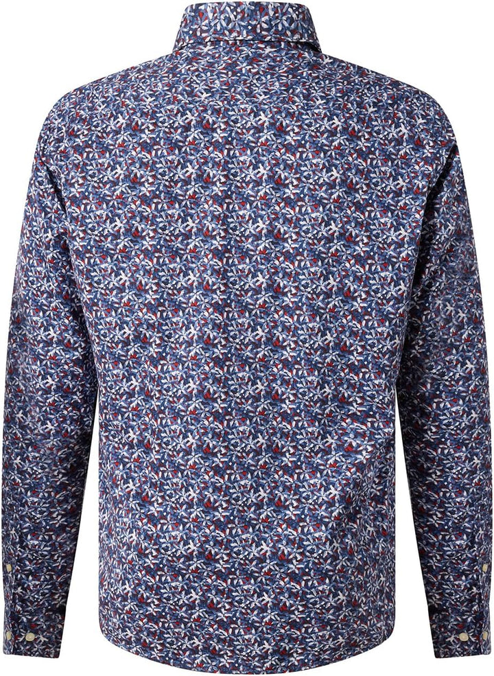 Pierre Cardin Herren Oberhemd Langarm Hemd | Männer Hemd | kariert | Modern Fit S Marine 6000, S Mar