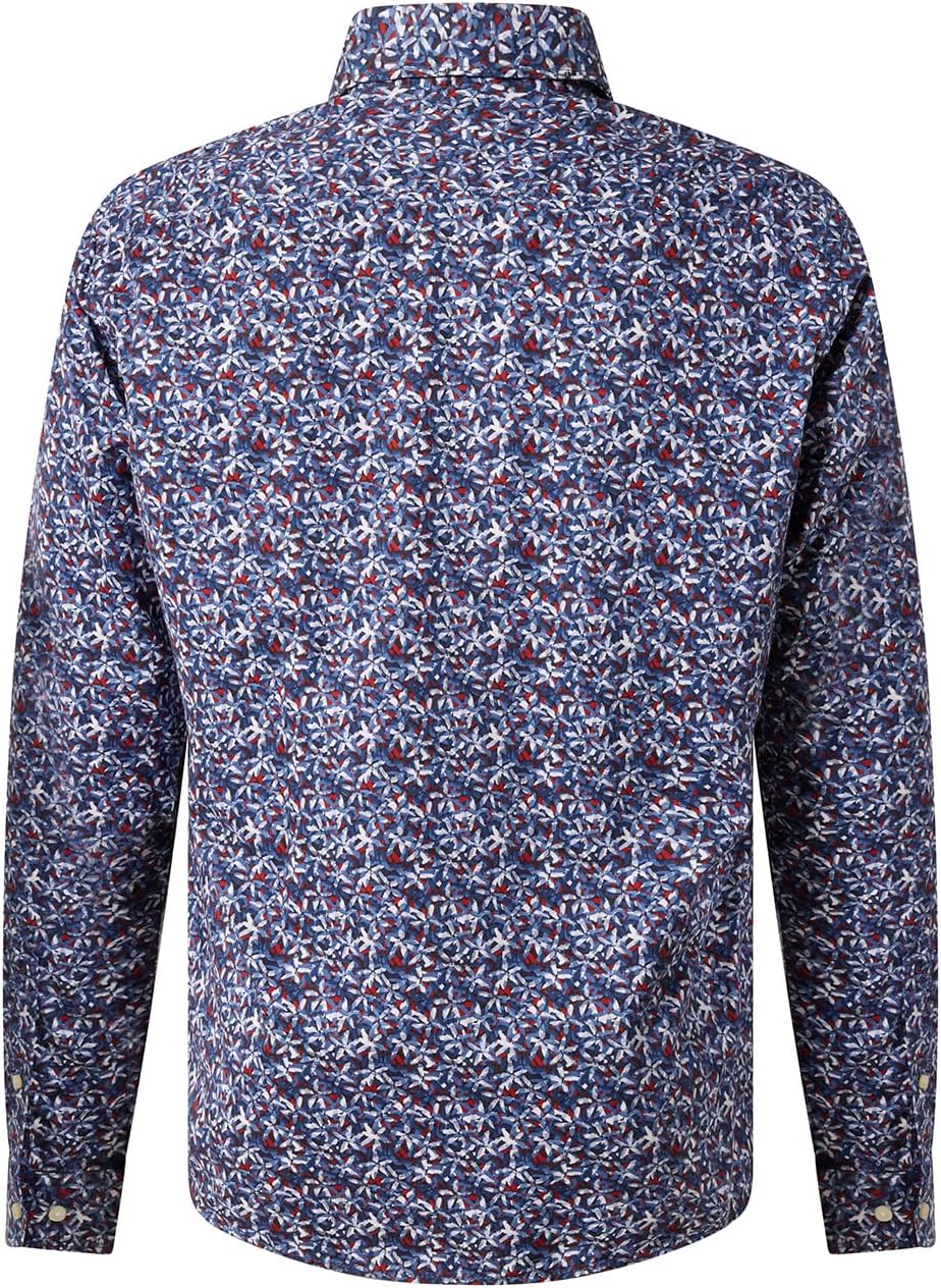 Pierre Cardin Herren Oberhemd Langarm Hemd | Männer Hemd | kariert | Modern Fit S Marine 6000, S Mar