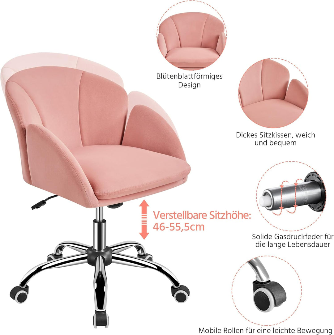 Yaheetech Schreibtischstuhl Ergonomisch Bürostuhl bis 136 kg Belastbar, Drehstuhl Höhenverstellbar C