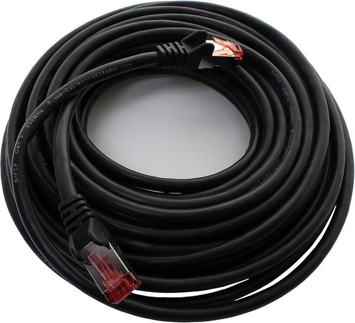 1aTTack.de 5x 10m - Cat 6 Netzwerk-Kabel Patch-Kabel Cat6 RJ45 SFTP - Schwarz