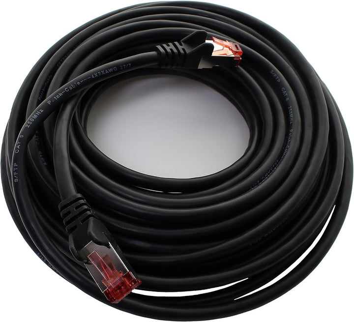 Netzwerkkabel Cat.6 5m schwarz - 10 x Ethernetkabel Lankabel Cat6 Lan Netzwerk Kabel Sftp Pimf Patch
