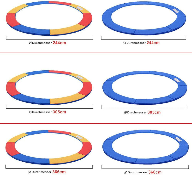 NAIZY Trampolin Randabdeckung Ø244/305/366cm Trampolinabdeckung UV-Schutz Reissfest Trampolin Umrand