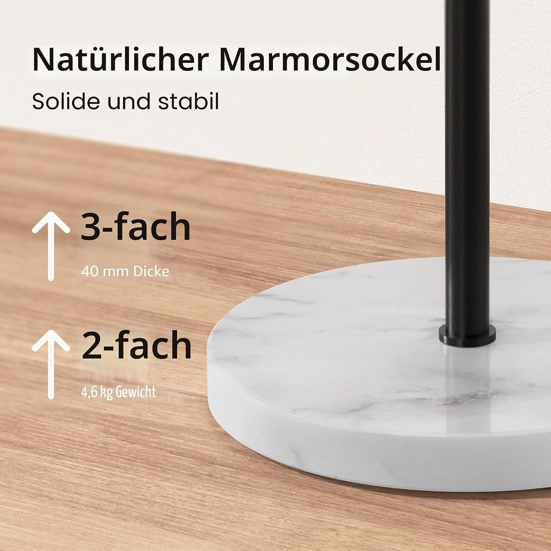 KES Handtuchhalter Stehend Schwarz, Handtuchständer Freistehend Badezimmer Handtuchhalter 3 Stangen