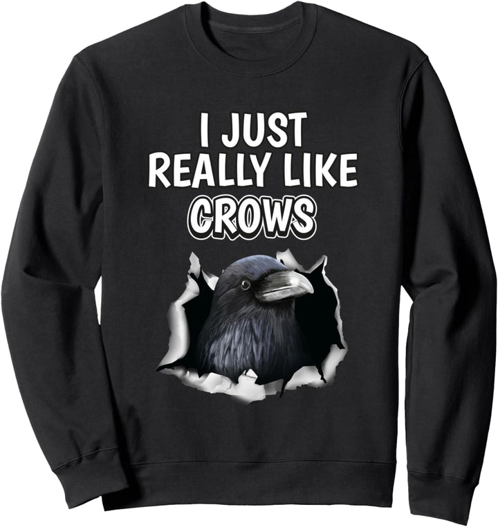 I Just Really Like Crows Kleidung Spruch Krähe Sweatshirt