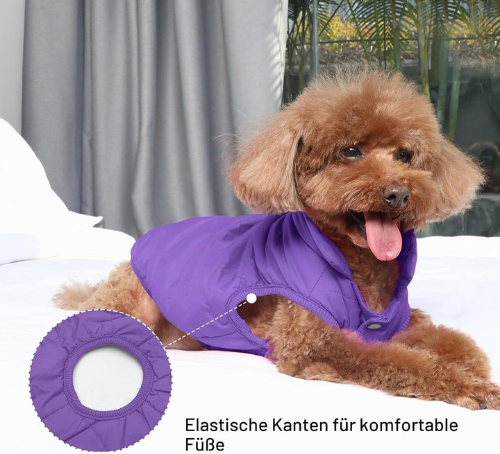 Fleece Hundejacke für Winter kaltes Wetter, Extra Weicher Hundemantel für Kleine Hunde, Winddichte W