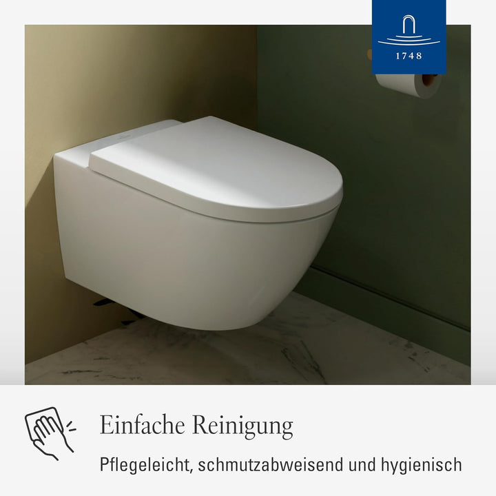Villeroy & Boch WC-Sitz Subway 3.0 - Toilettendeckel Weiss glänzend aus Duroplast - Toilettensitz mi