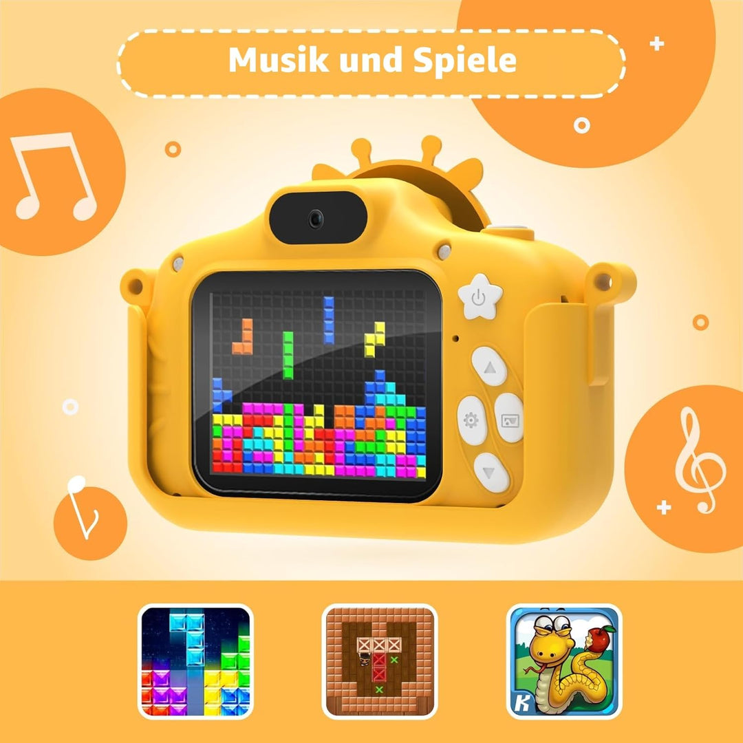 TIATUA Kinderkamera, 1080P Kamera Kinder mit 2.0”-Bildschirm & 32GB SD-Karte, Selfie Digitalkamera &