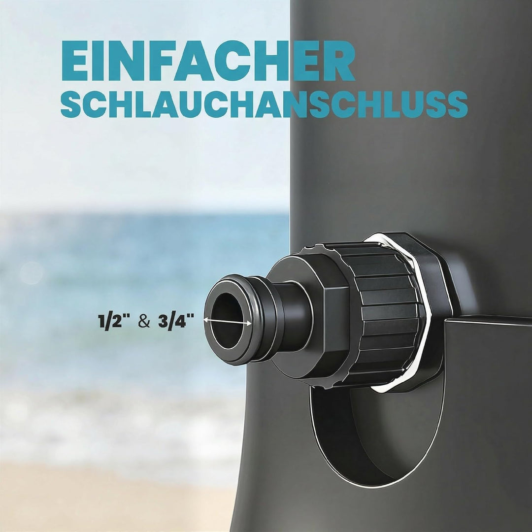 Outsunny Solardusche 40L Gartendusche mit Handbrause Kopfbrause Wasserhahn, einstellbarer Temperatur