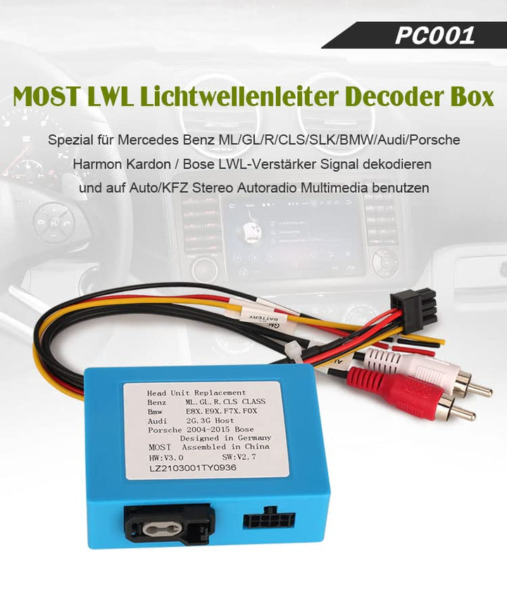 PC001 Most LWL-Verstärker Harman Kardon/Bose Audiosystem Glasfaser Fiber-Optic Decoder Box Für Merce