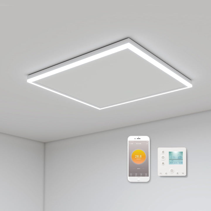 Infrarotheizung mit Thermostat 400 Watt, Deckenheizung Infrarot mit LED Beleuchtung, Infrarotheizung