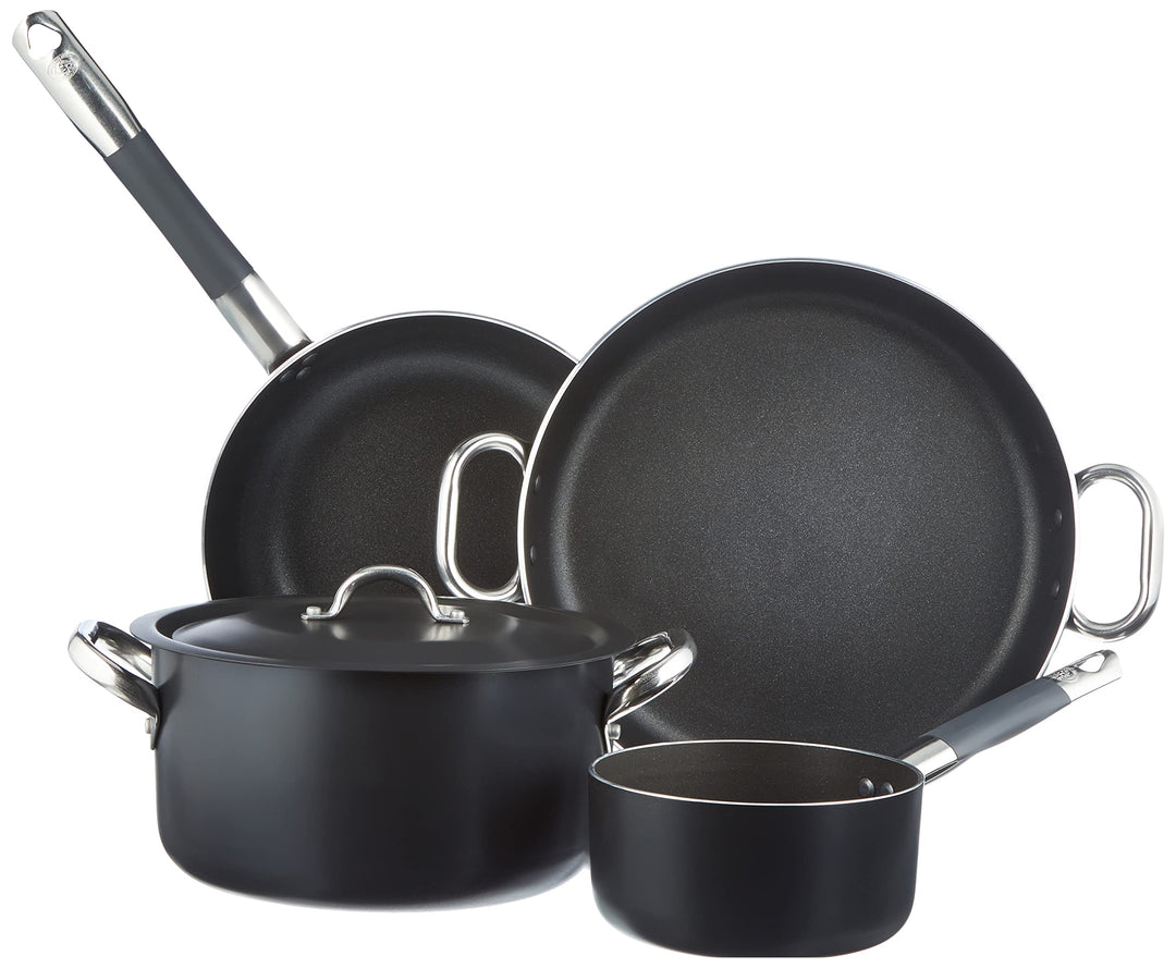 Pentole Agnelli ALSASETALBLACK4 All Black Set für 4 Personen, 3 mm, 5 Stück, 4 Persone